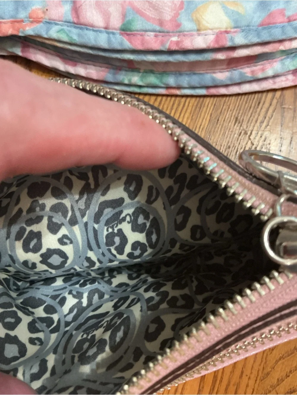 Coach Pink Leather  with Silver Plaque bag